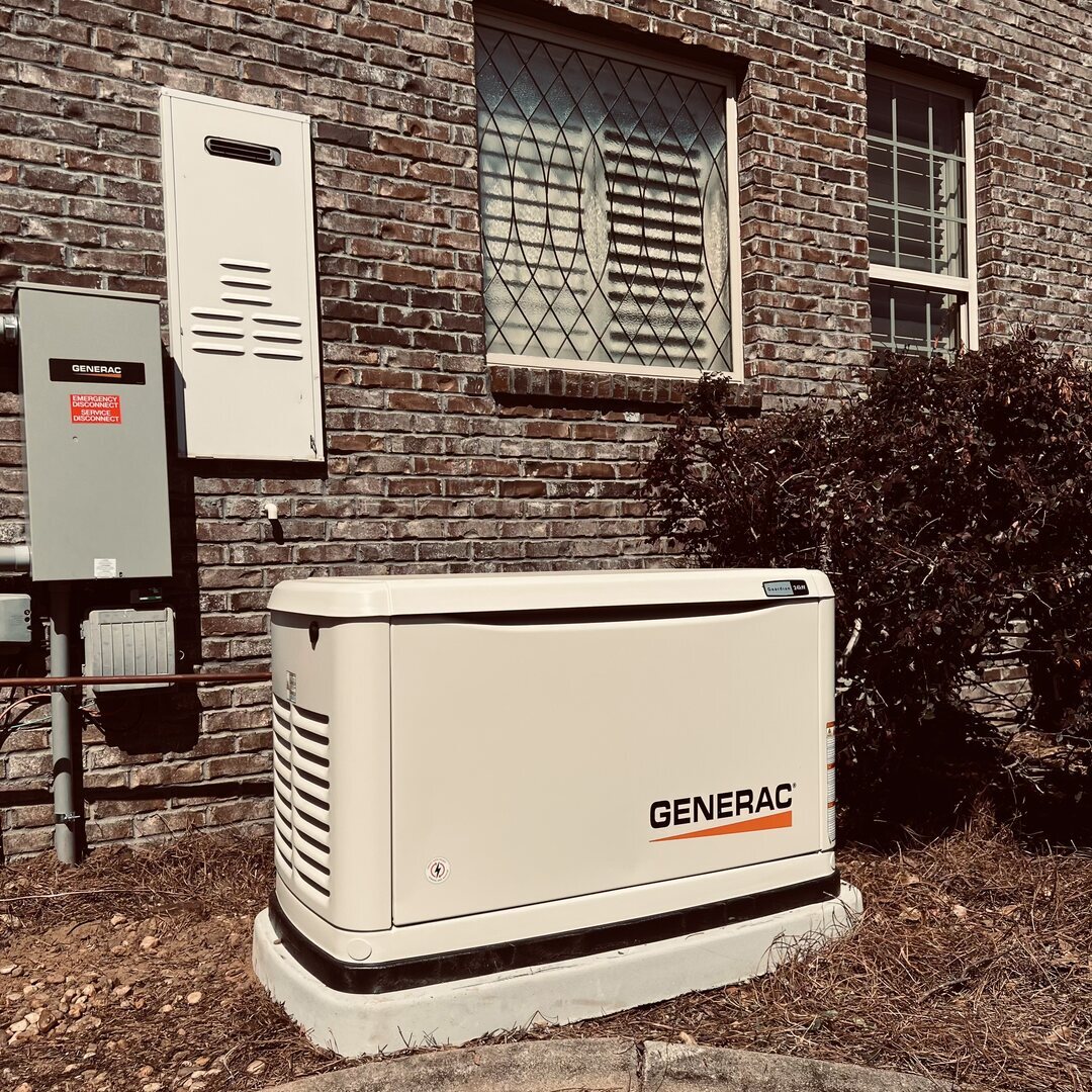 Residential Generac standby generator installed at an Alabama home