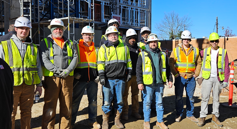 The Abel Electric team on a job site